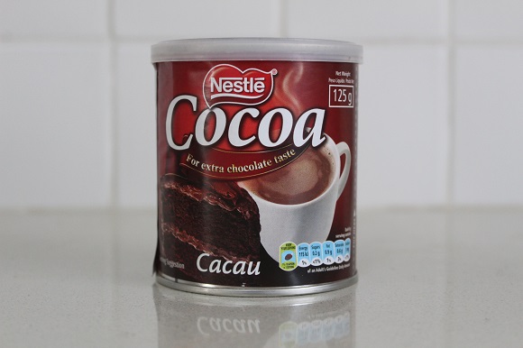 a can of Nestlé cocoa powder for baking or hot chocolate