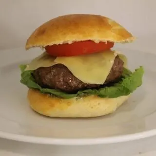 a delicious homemade hamburger on a plate