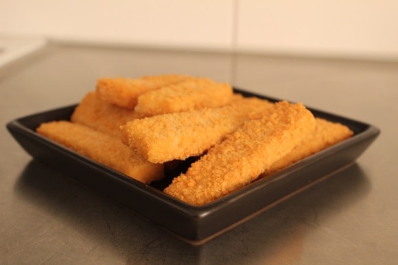 a bunch of thawing fish sticks sitting out at room temperature